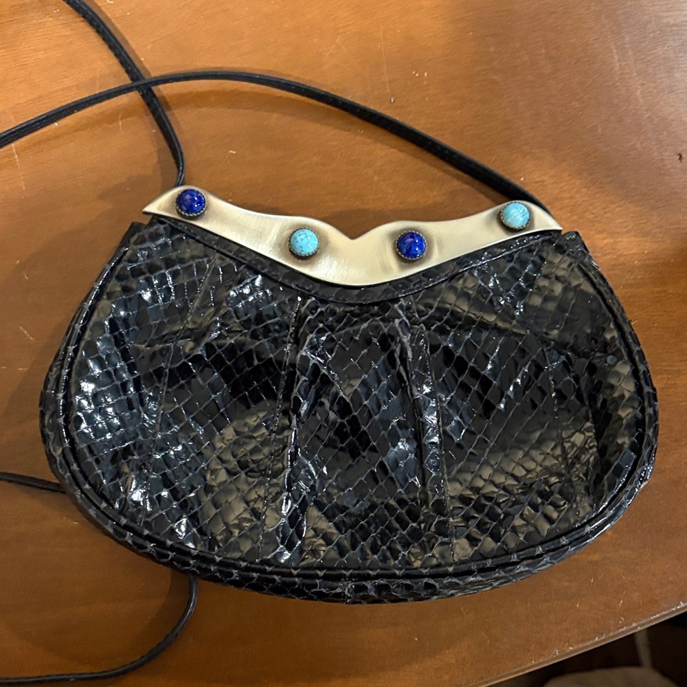 Black Snakeskin Pattern Women's Bag